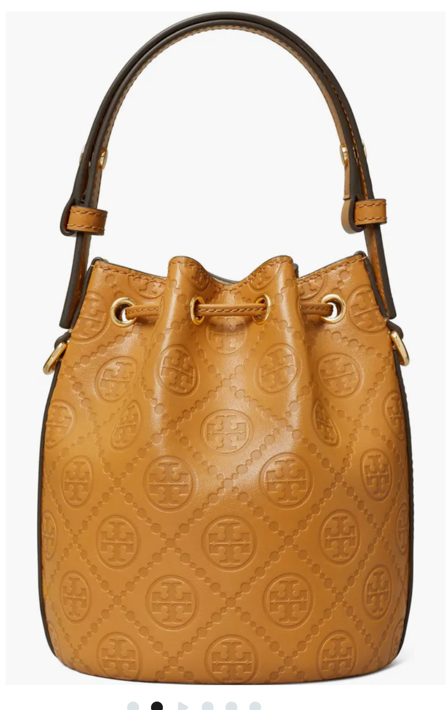 Tory Burch Mini T Monogram Debossed Bucket Bag