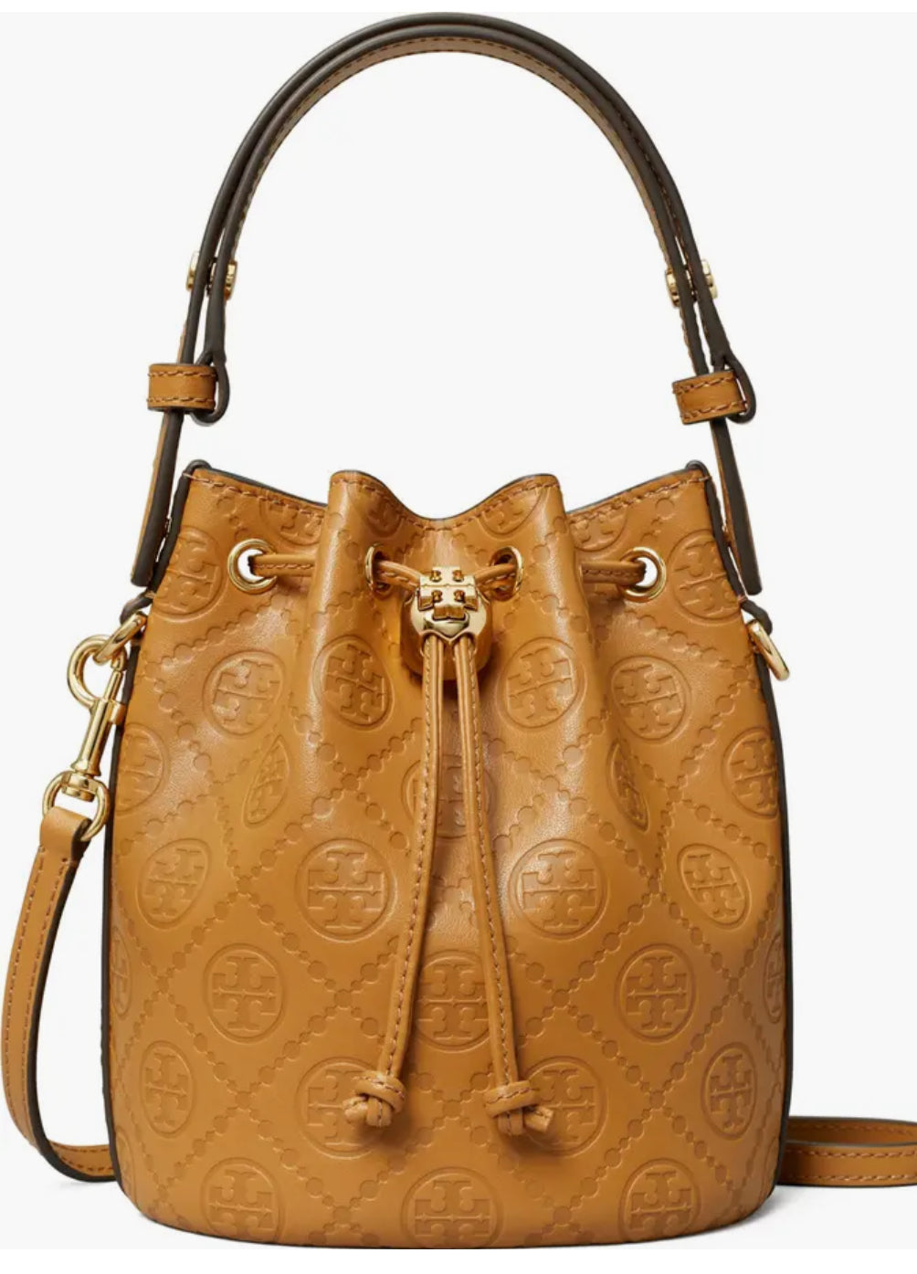 Tory Burch Mini T Monogram Debossed Bucket Bag