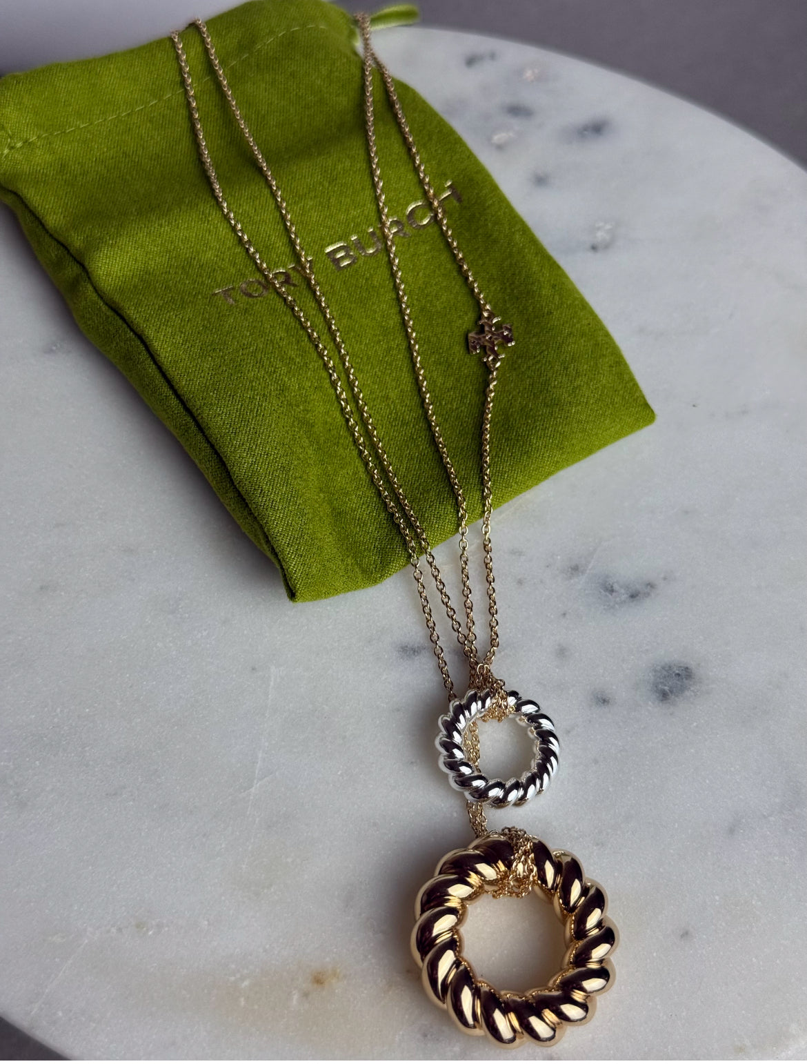 Tory Burch textured rope necklace