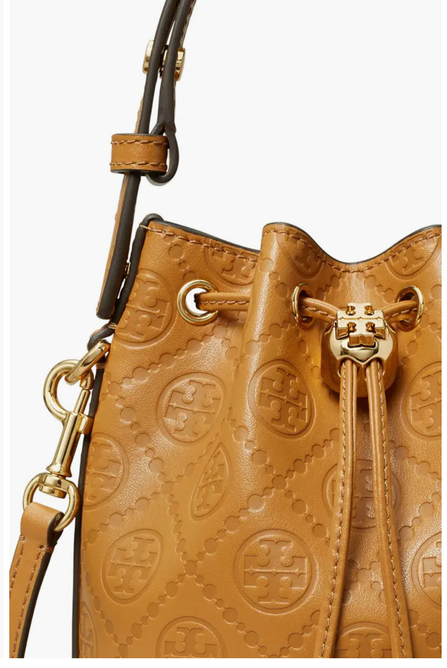Tory Burch Mini T Monogram Debossed Bucket Bag