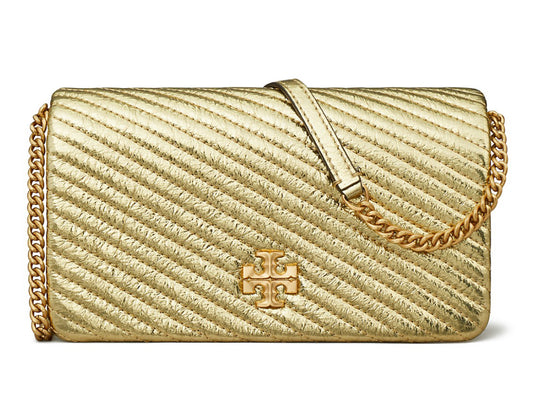 Kira Metallic Moto Quilted Leather Chain Wallet