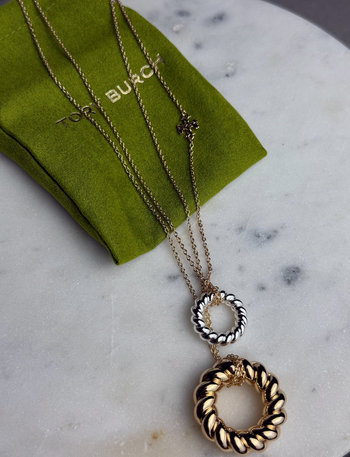 Tory Burch textured rope necklace