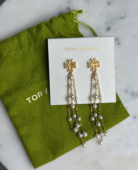 Tory Burch - BRITTEN PEARL LINEAR EARRING