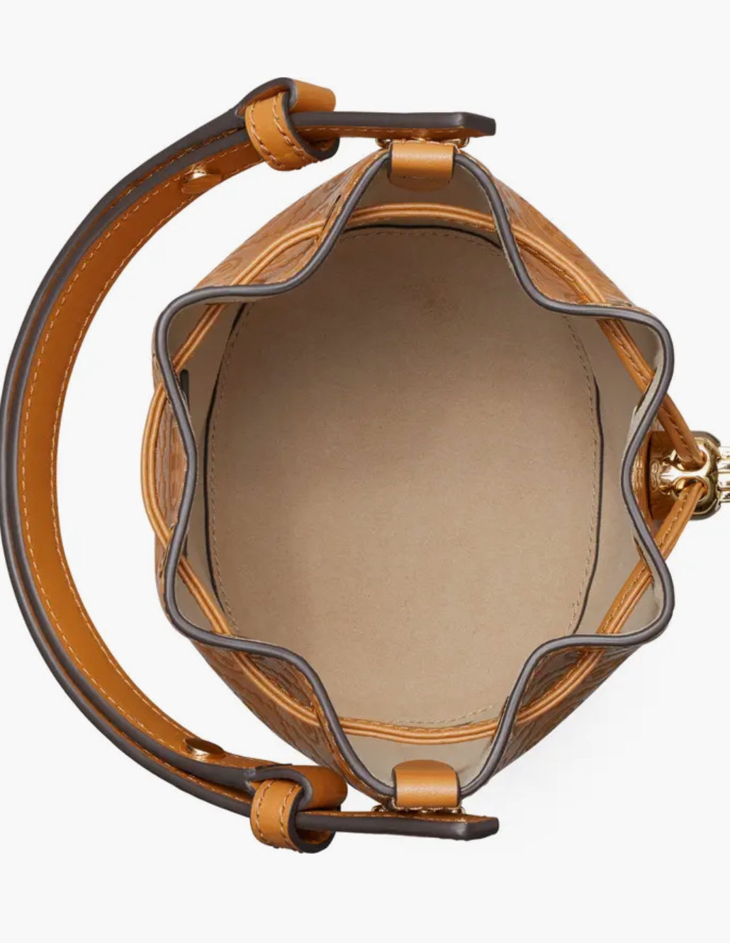 Tory Burch Mini T Monogram Debossed Bucket Bag