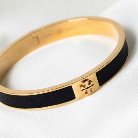 Tory Burch - SLIM LEATHER INLAY CUFF